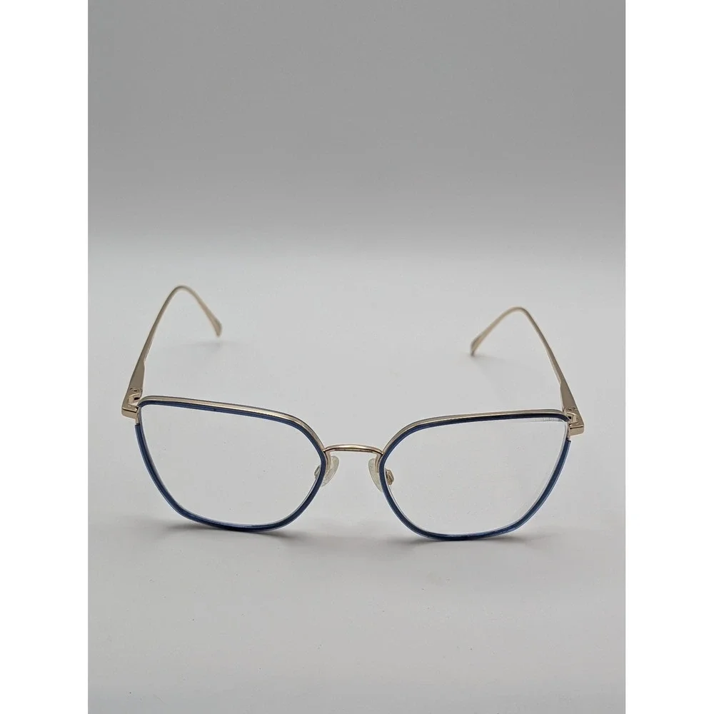 Rag & Bone RNB3028 Blue Gold Eyeglasses Frames Only 55-17 Geometric Metal Womens